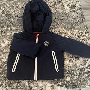 Jacadi Paris Stylish Navy Kids Puffer Jacket with White Trim